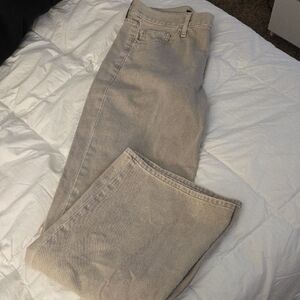 Express Neutral Light Beige Wide-Leg Jeans